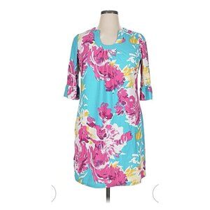 Aryeh Anthropologie Scoop Neck Dress XL Tropical Floral Island Colorful Stretch